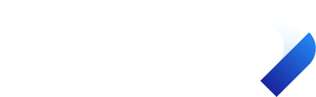 resir014's logo and wordmark, in dark mode